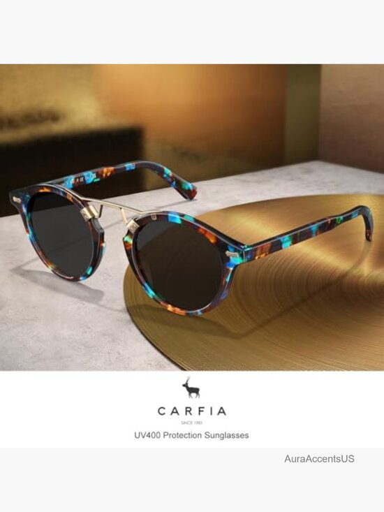 Vintage Round Double Bridge Sunglasses Polarized UV  display picture 1